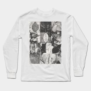 Collagraph print, natural botanics, leaf prints. Long Sleeve T-Shirt